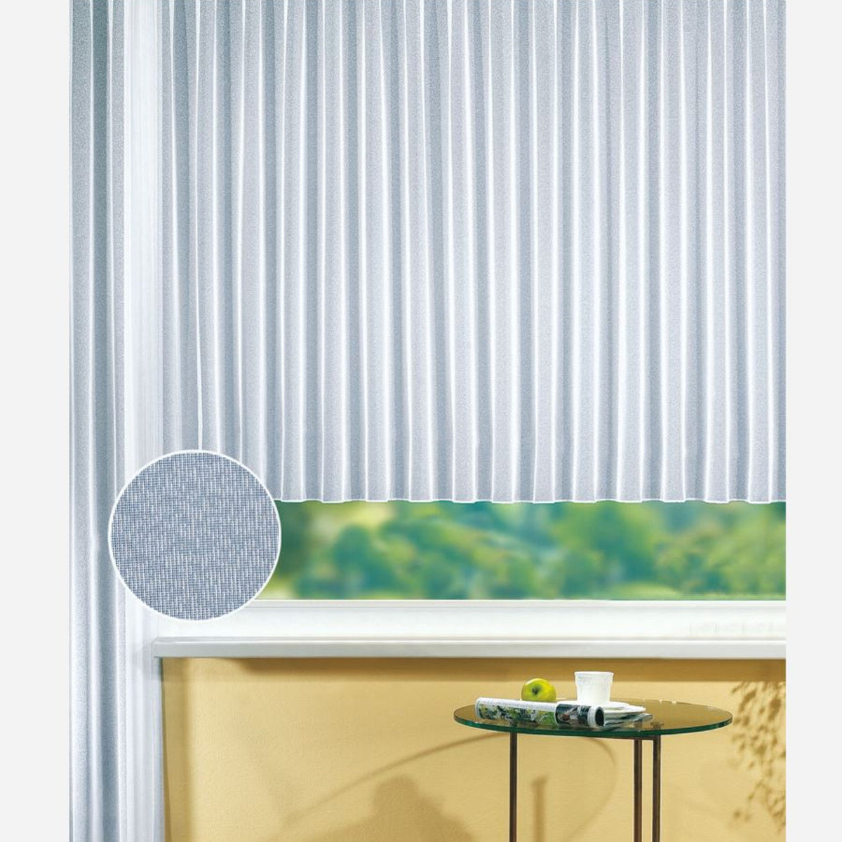 Webstore weiß von Albani mit Gardinenband zur einfachen Montage - Gardine für alle Wohnräume