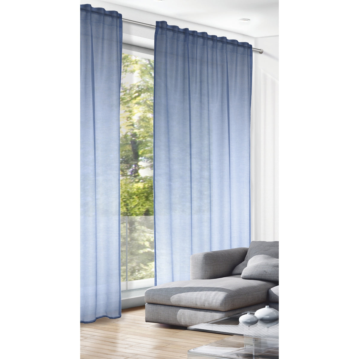 Fertigschal Maxi blau von Albani - Vorhang mit verdeckten Schlaufen