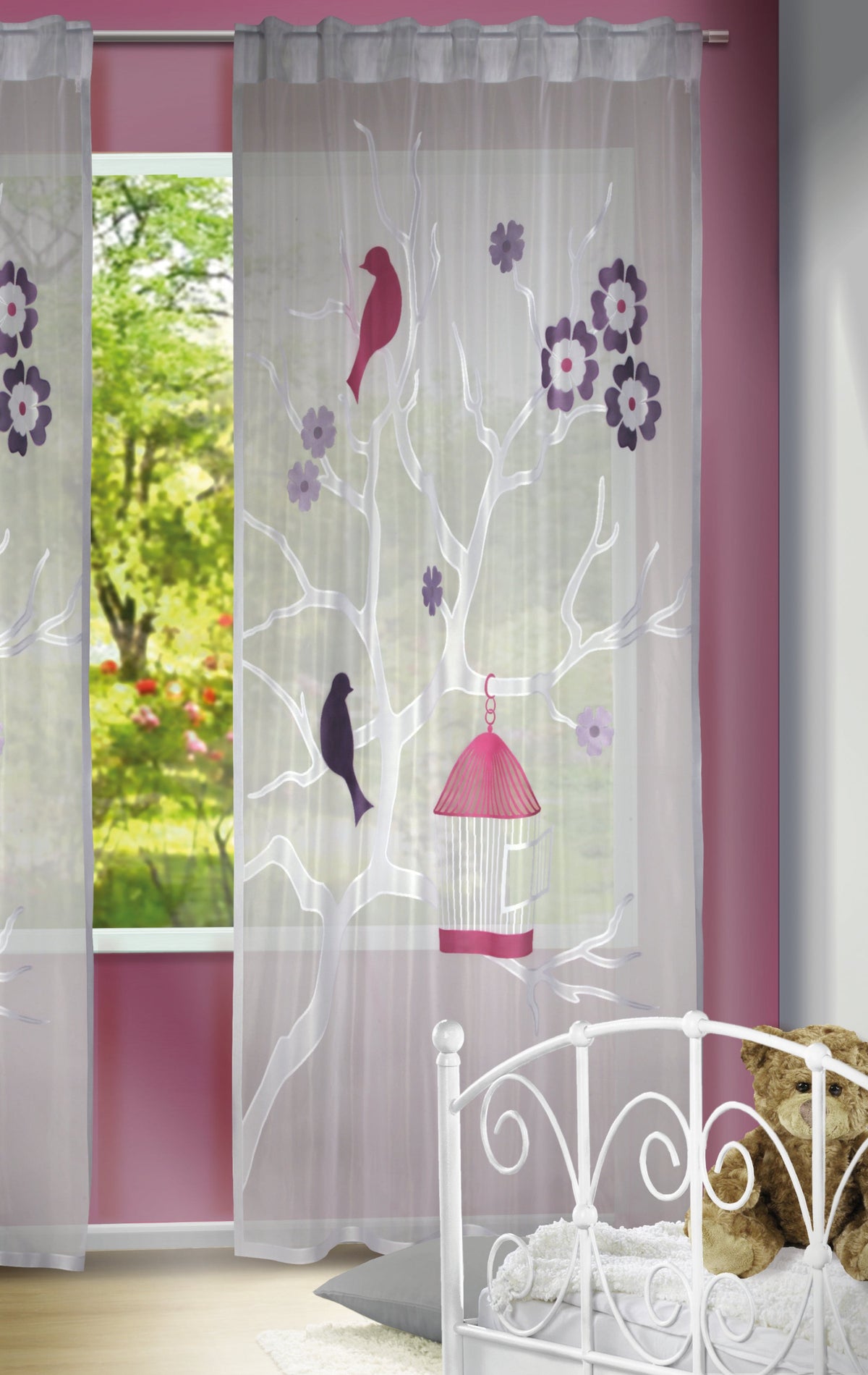 Fertigschal pink/lila von Albani - Vorhang für Kinderzimmer