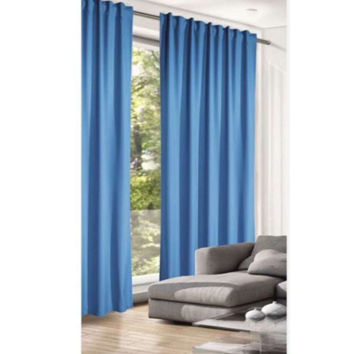 Fertigschal blau von Albani - Dekoschal mit verdeckten Schlaufen