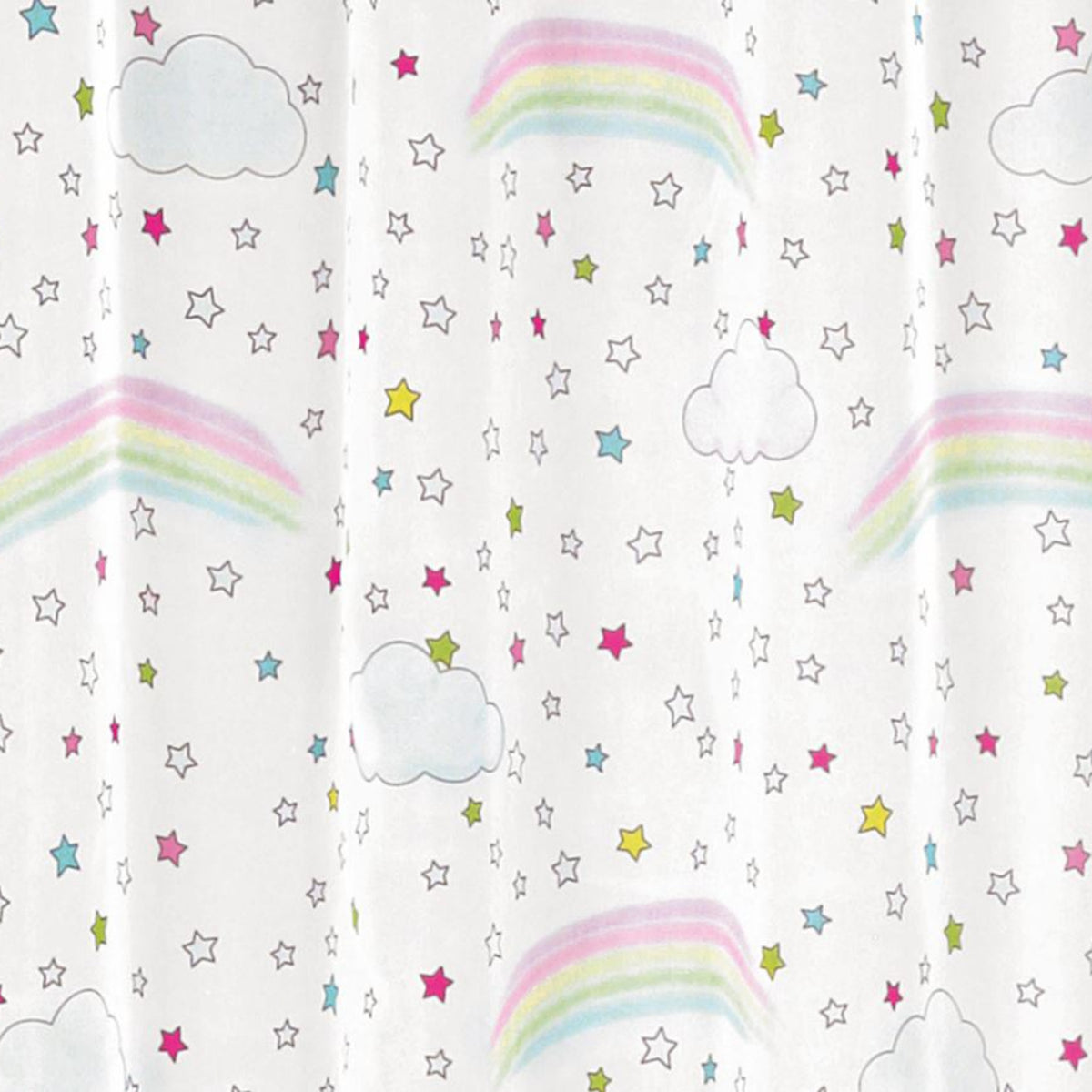 Nahaufnahme Fertigschal "Regenbogen" von Albani - Vorhang für Kinderzimmer mit verdeckten Schlaufen und Gardinenband