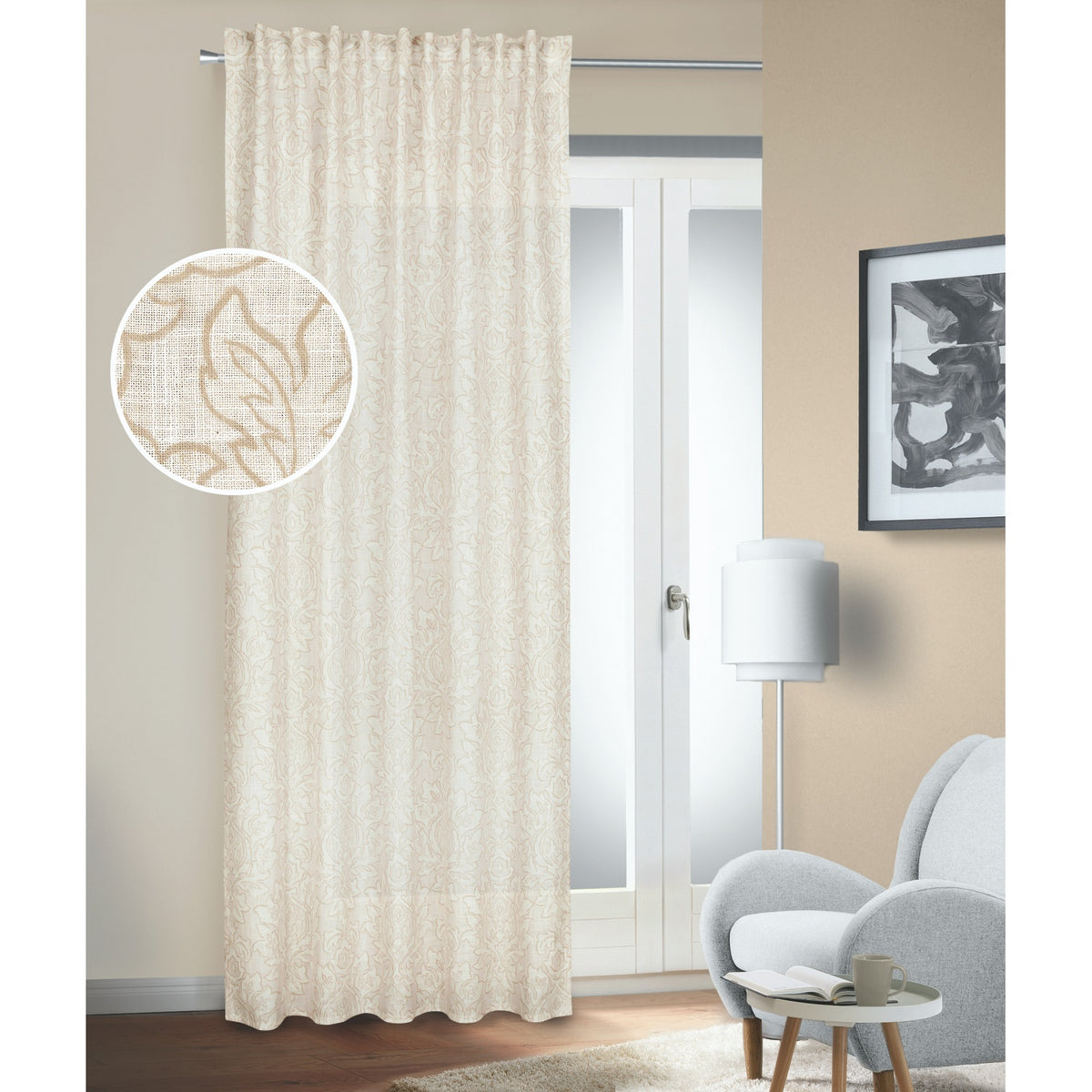 Fertigschal Idara beige von Albani - Vorhang mit verdeckten Schlaufen