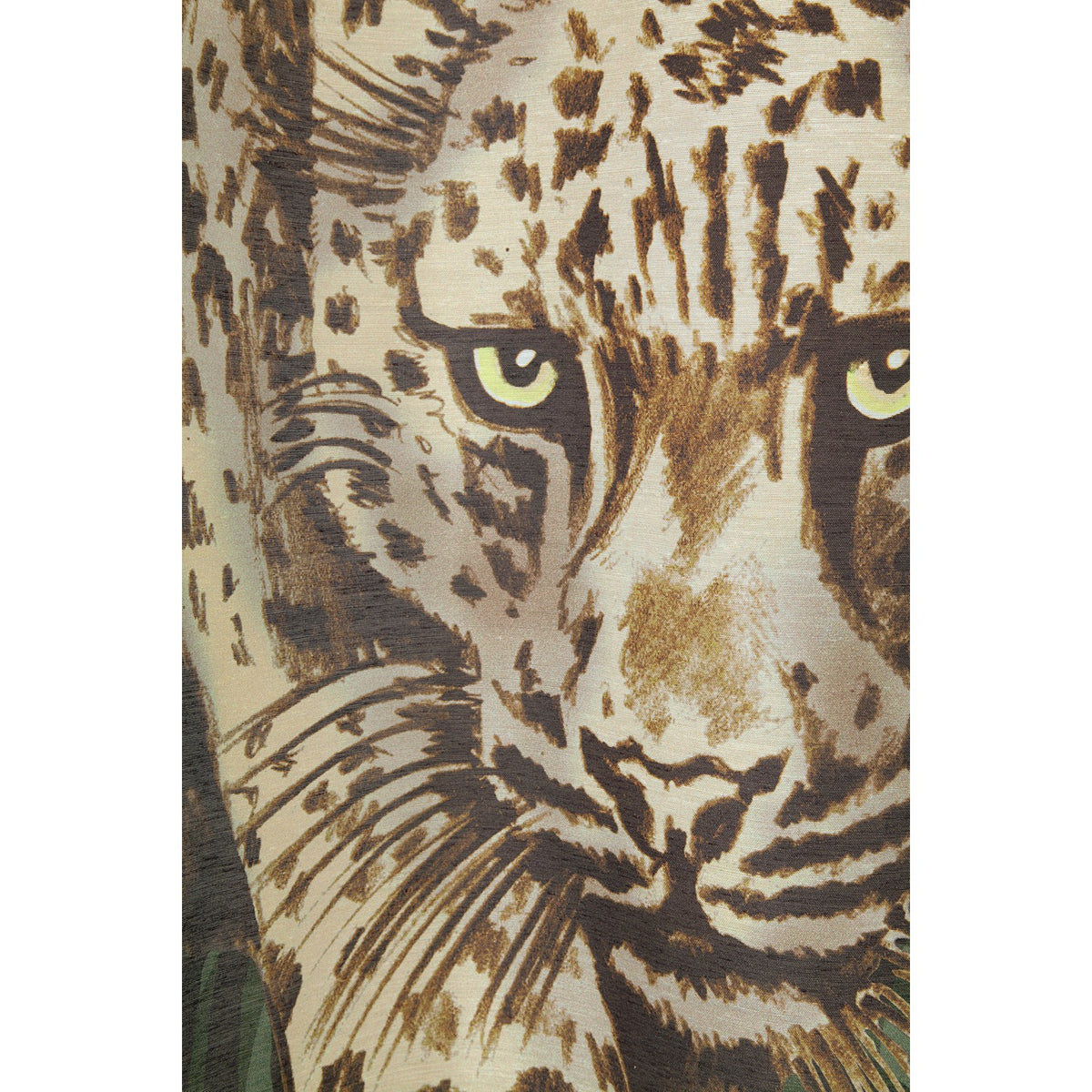 Nahaufnahme Fertigschal Leopard halbtransparent von Albani - Vorhang mit verdeckten Schlaufen