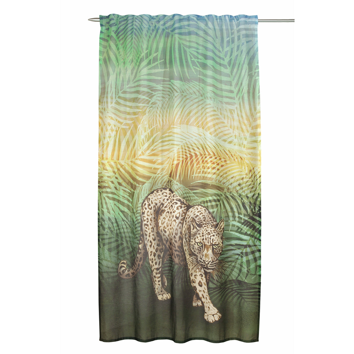 Fertigschal Leopard halbtransparent von Albani - Vorhang mit verdeckten Schlaufen