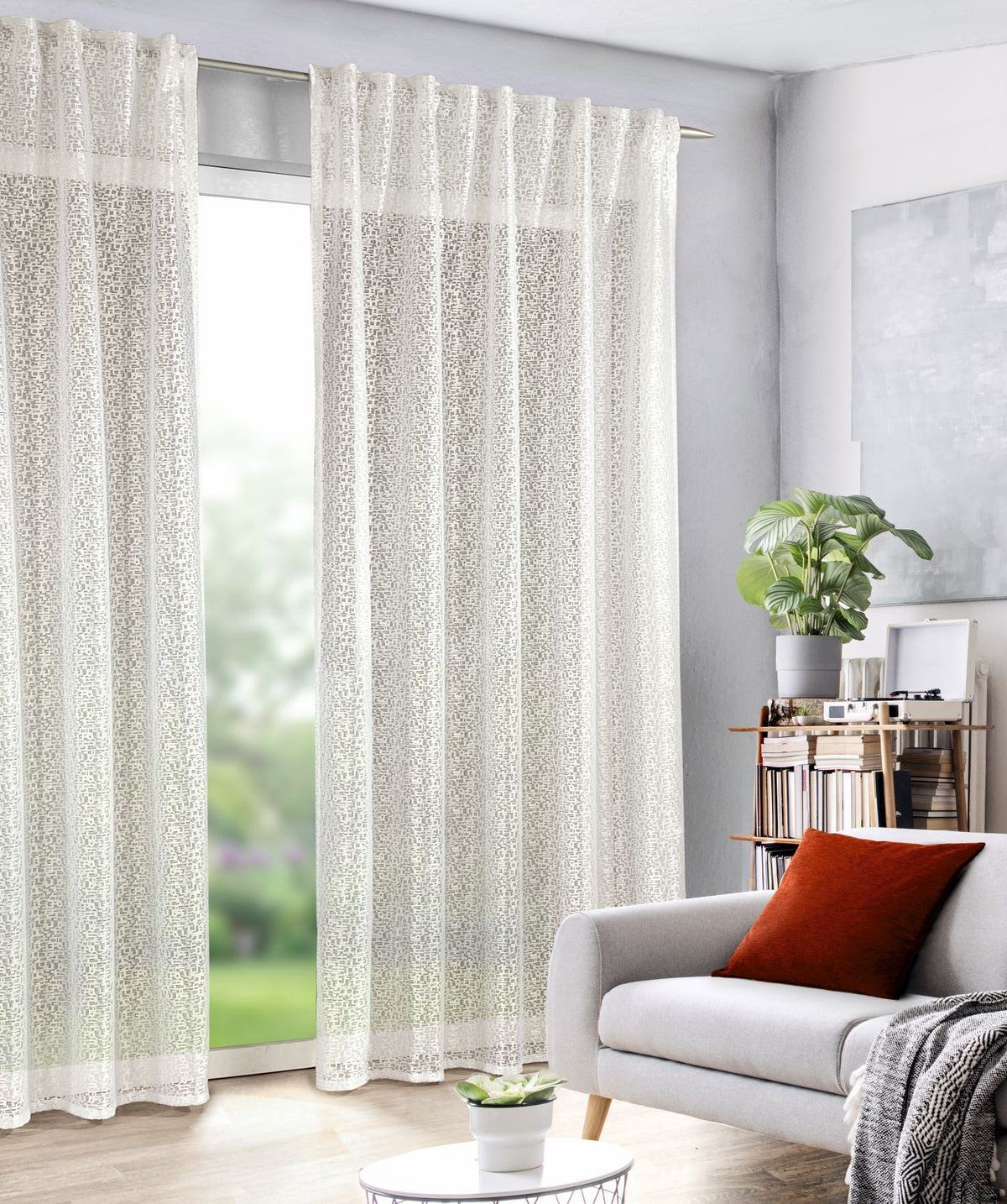 Fertigschal Constantin beige von Albani - Vorhang mit verdeckten Schlaufen und Gardinenband