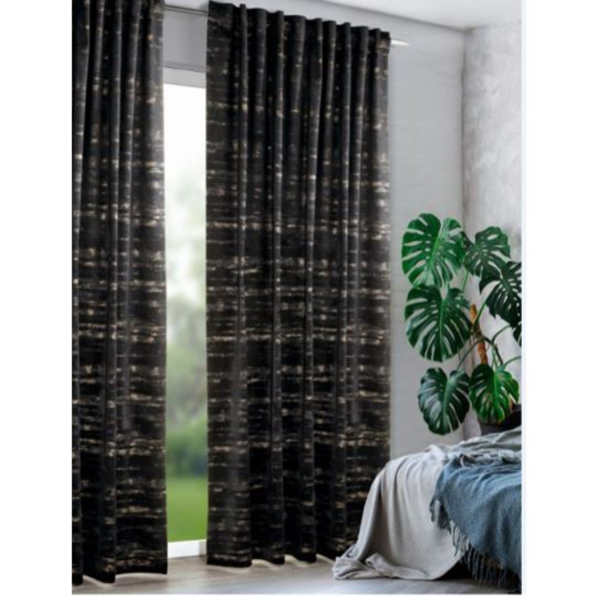 Fertigschal Radiant schwarz von Albani - Vorhang mit verdeckten Schlaufen