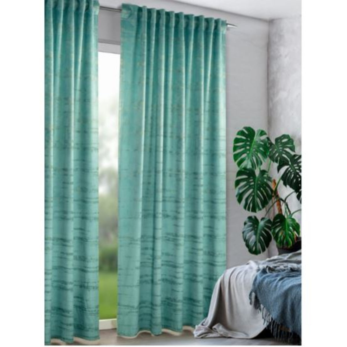Fertigschal Radiant blau von Albani - Vorhang mit verdeckten Schlaufen