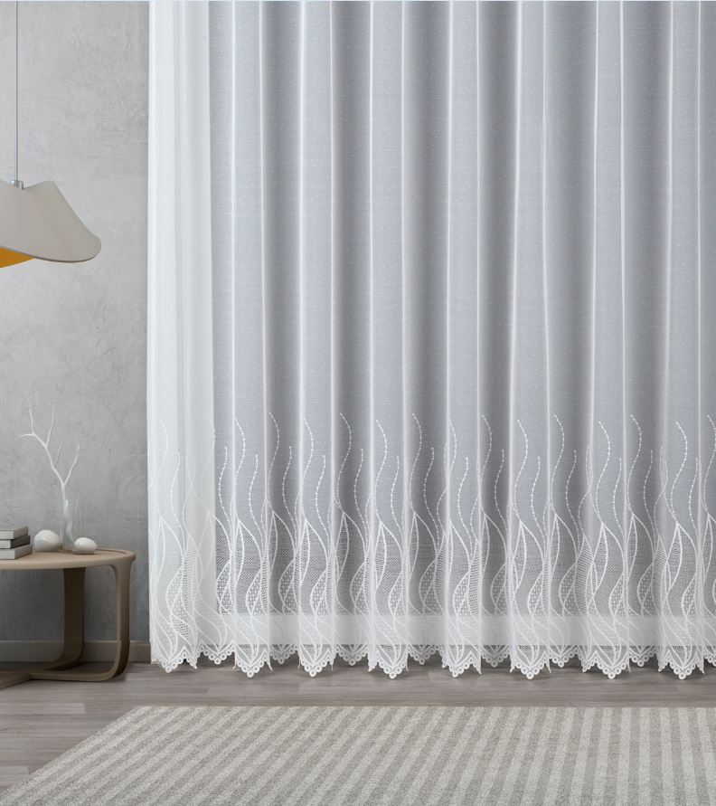 Fertigstore Ida weiß von Albani mit Gardinenband zur einfachen Montage - elegante Gardine für alle Wohnräume