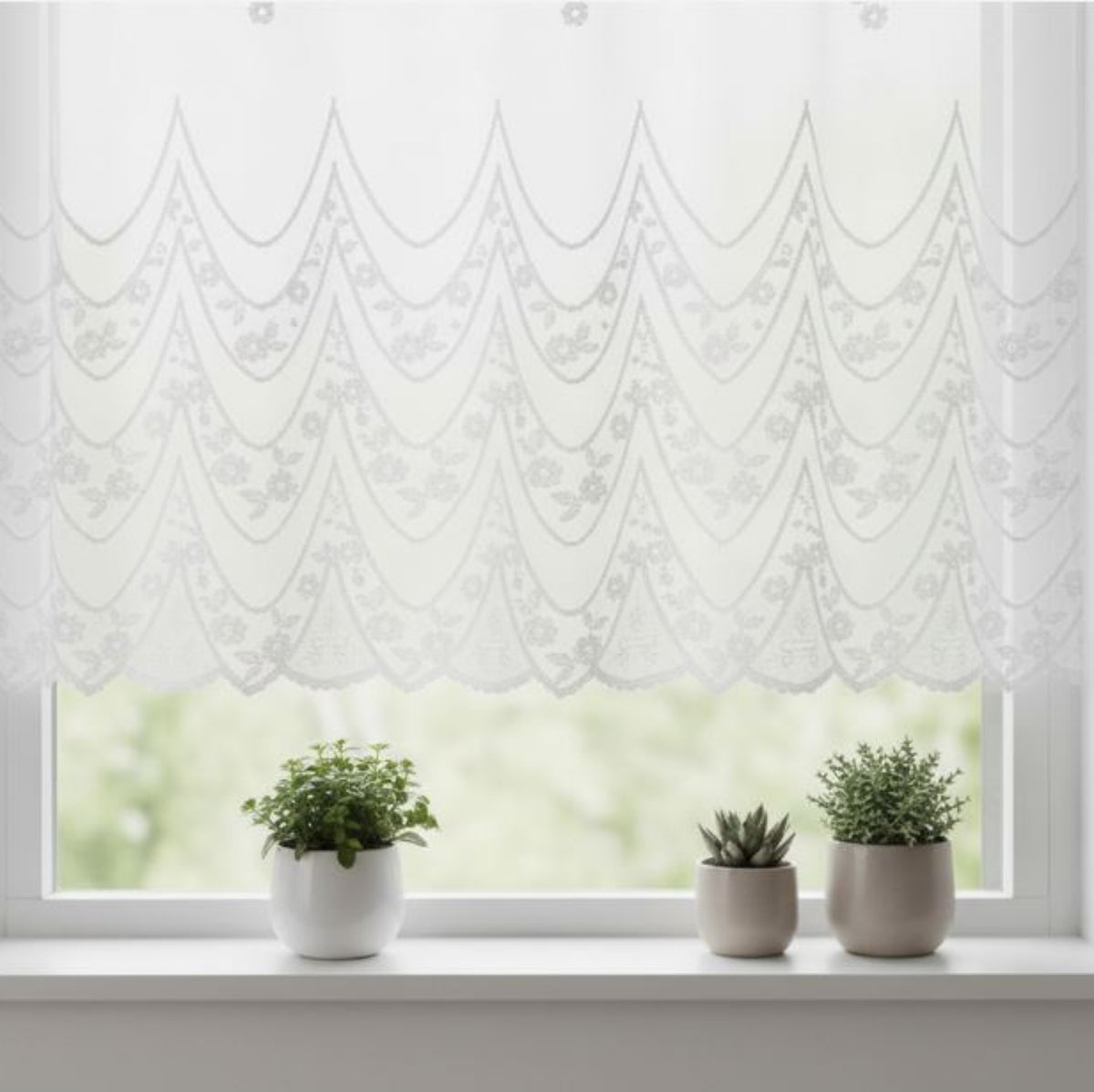 Jacquard Panneau „Floral" weiß von Albani