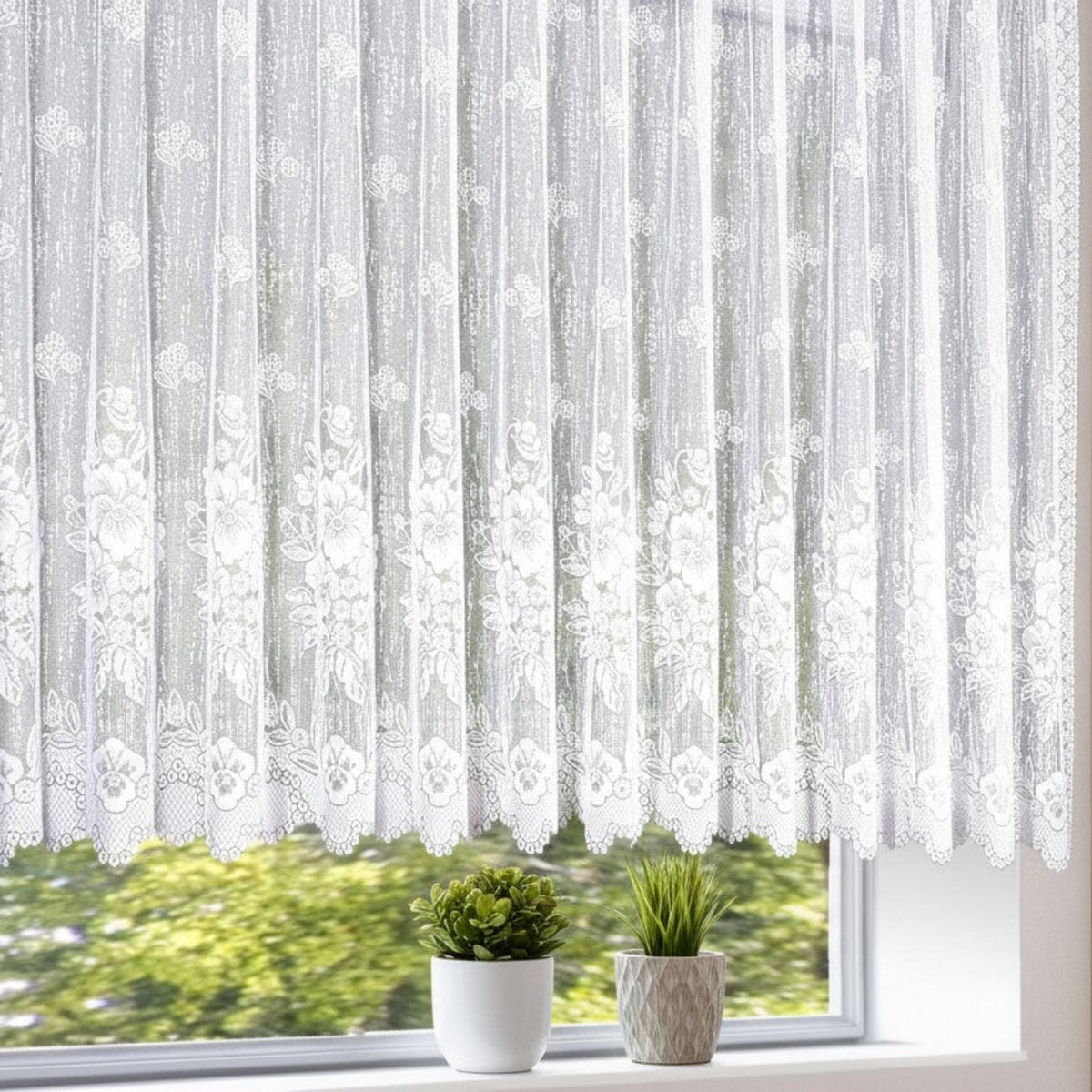 Fertiggardine Jacquard Blumen von Albani - Store für Wohnräume