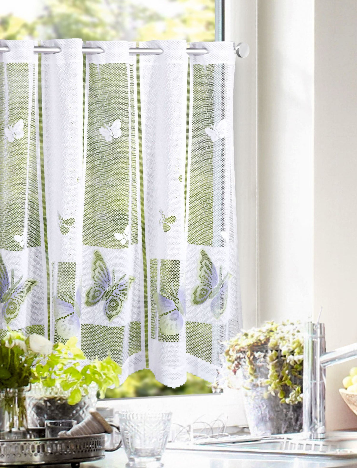Lamellen Panneau Schmetterlinge von Albani - bunte Scheibengardine für Küchenfenster und Badfenster