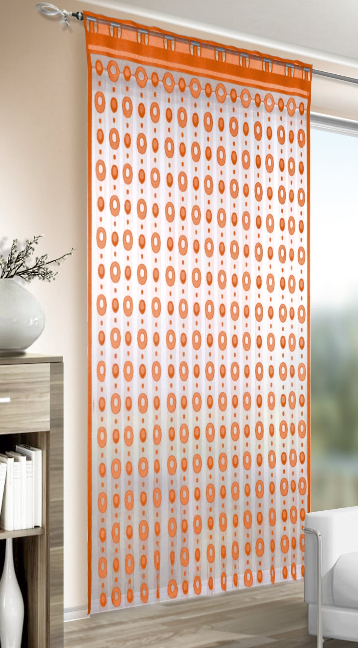 Fensterstore Jano orange von Albani - Vorhang mit Stangendurchzug