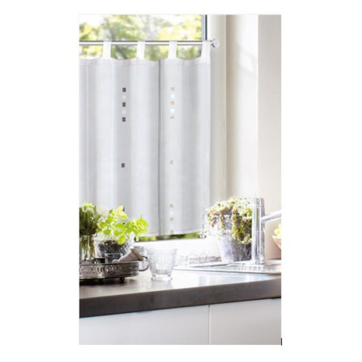 Schlaufenpanneau Boris von Albani - Kurzgardine für Küchenfenster