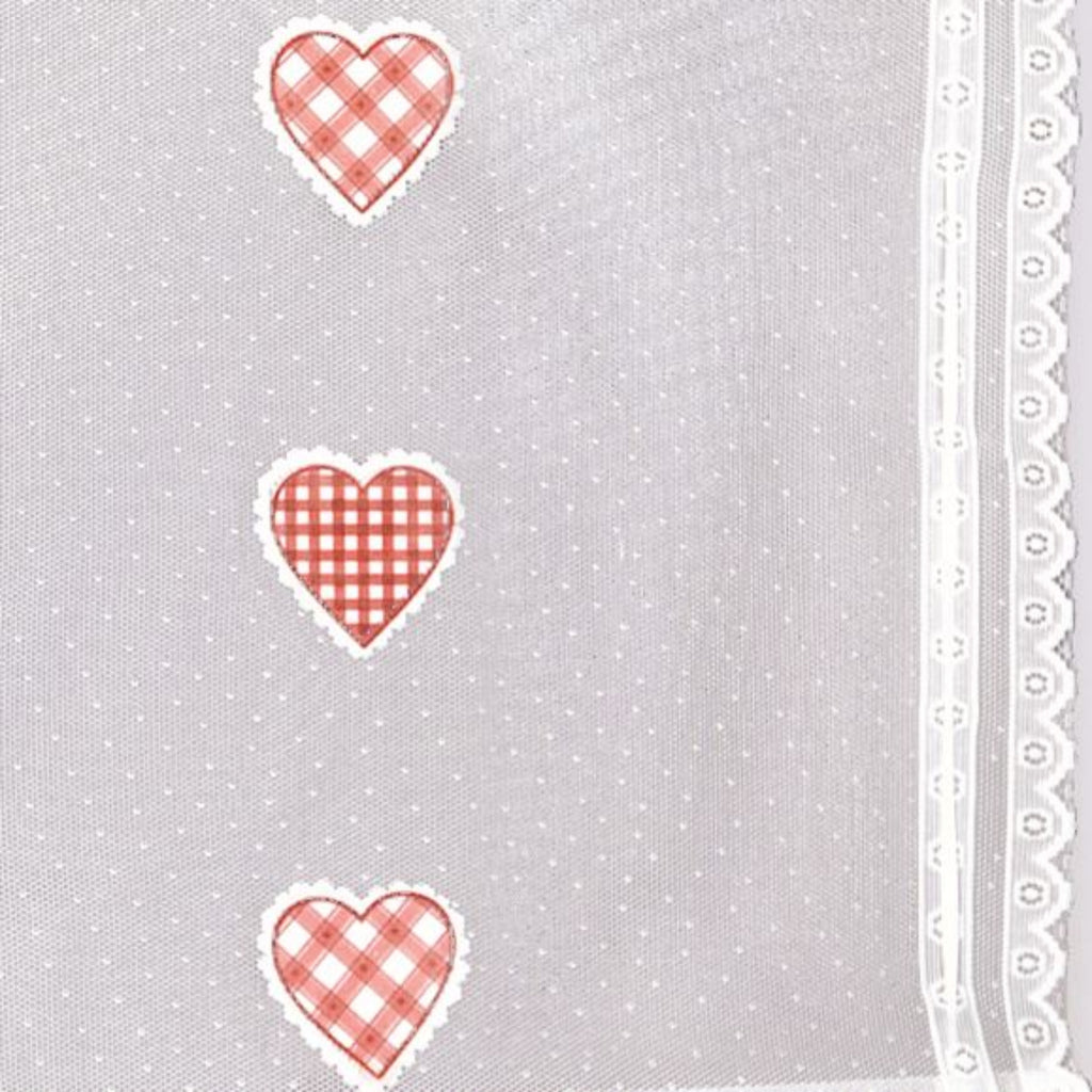 Nahaufnahme Raffrollo Herz von Albani - Raffvorhang mit Stangendurchzug