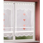 Jacquard Bändchenrollo mit Herz-Muster - hochwertiger Fensterrollo für die Küche