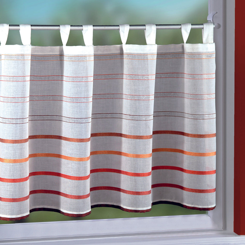 Schlaufenpanneau Lani von Albani - gestreifte Scheibengardine für kleine Fenster