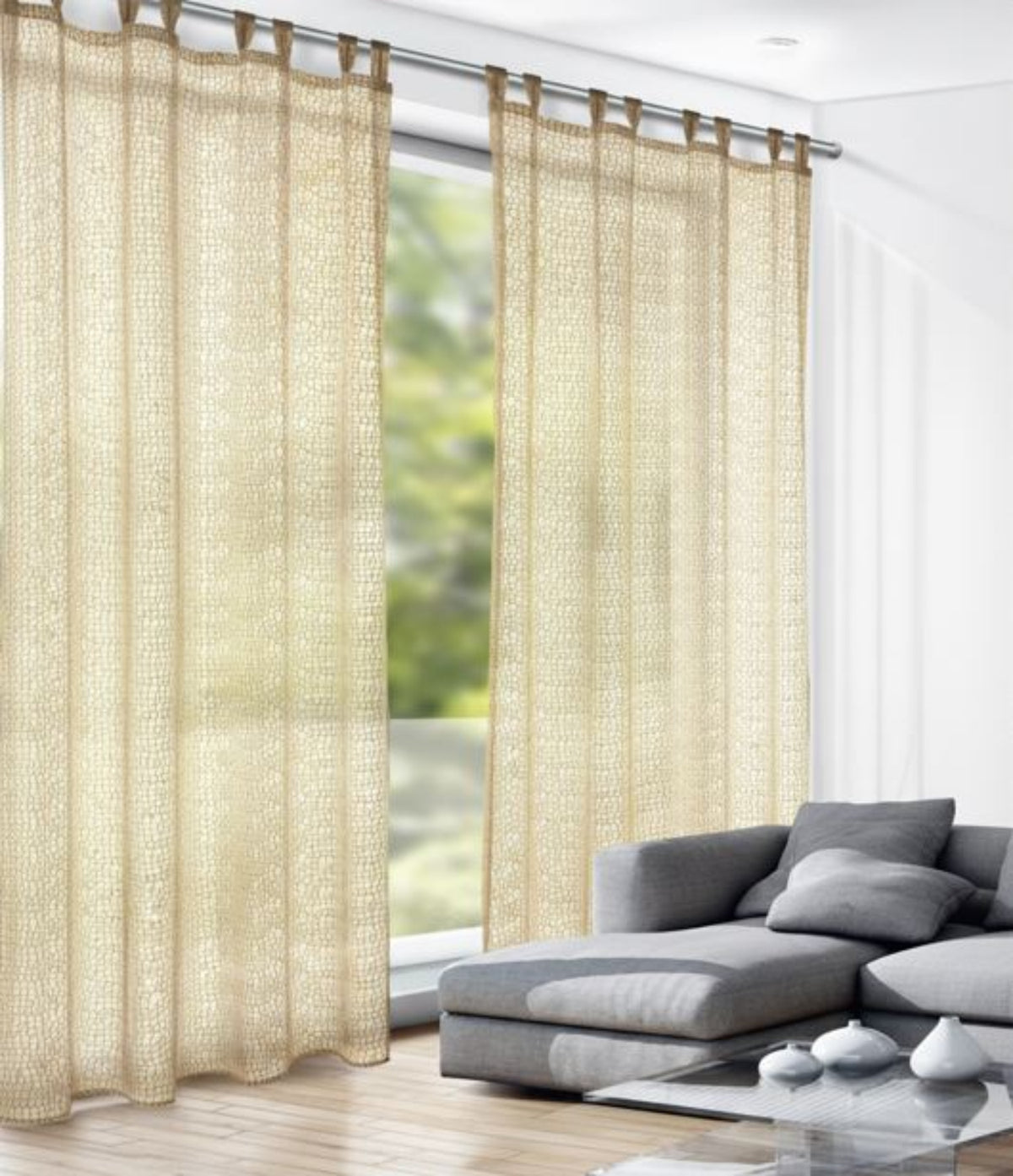 Schlaufenschal goldfarben 280x140 cm - Fertigvorhang von Albani