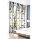 Fertigschal Kästchen blau von Albani - Vorhang mit verdeckten Schlaufen