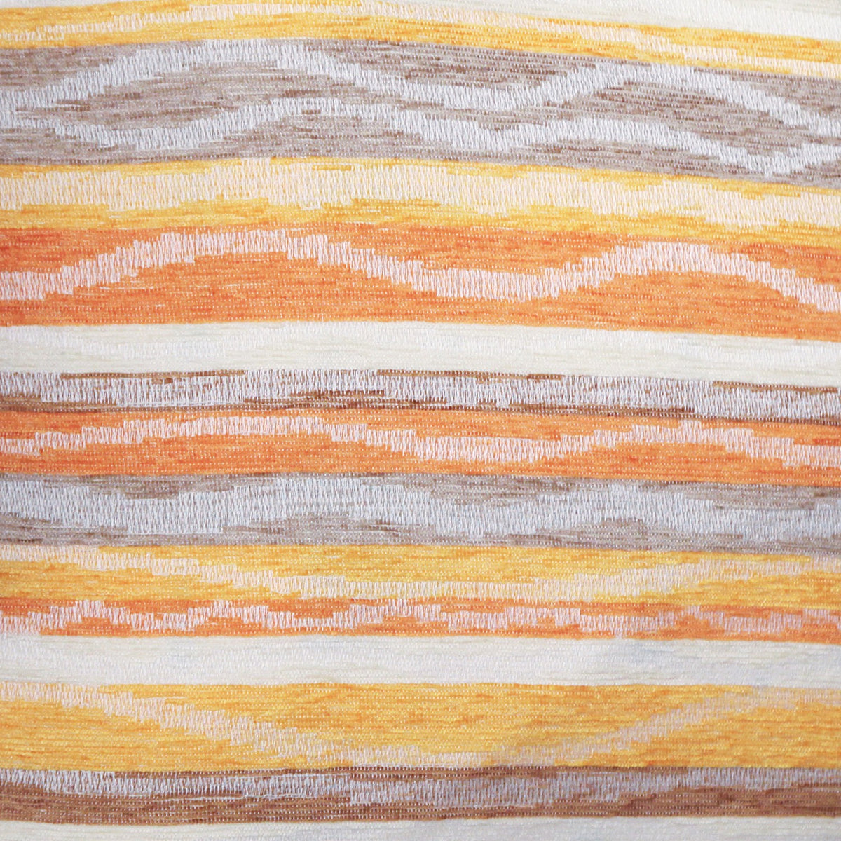 Kissenhülle Ambato Chenille orange von Albani -  Detail der Streifenstruktur