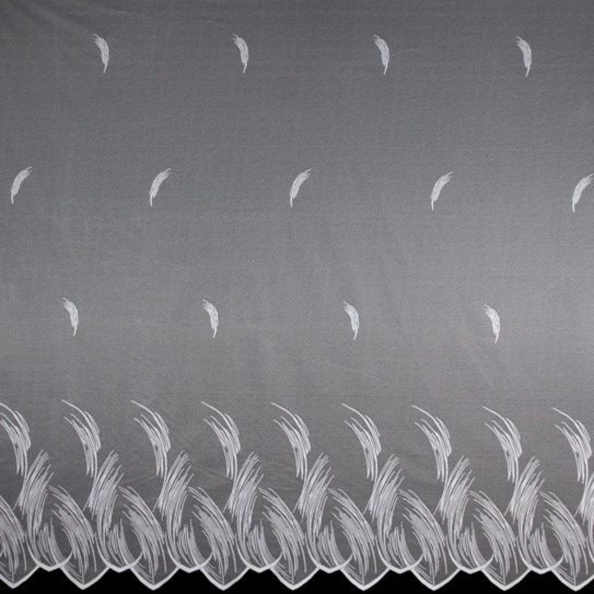 Detailbild Fertigstore "Gräser" weiß von Albani - Vorhang mit Gardinenband