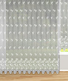 Fensterstore Jacquard weiß von Albani - Gardine für Balkon- und Terassentüren mit Kräuselband