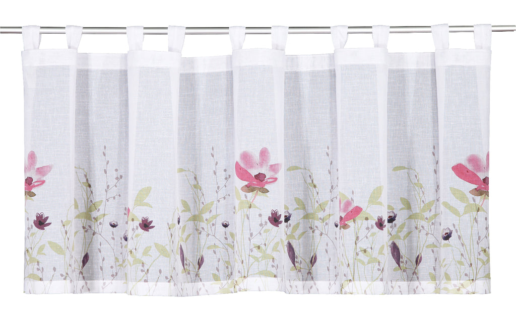 Schlaufengardine Evi von Albani - Kurzvorhang mit Blumenmuster