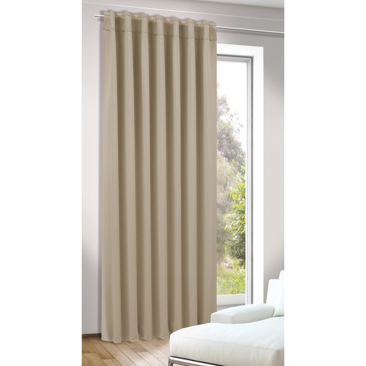 Fertigschal Tina/Ricardo/Gilbert beige von Albani - Vorhang mit verdeckten Schlaufen und Gardinenband
