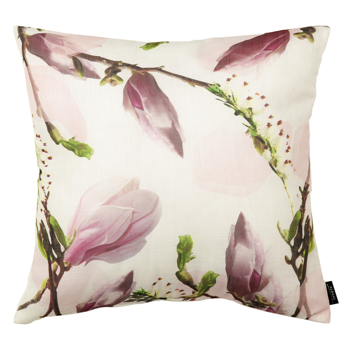 Kissenhülle Shiva rosa von Albani - moderne Kissenhülle mit Magnoliendesign