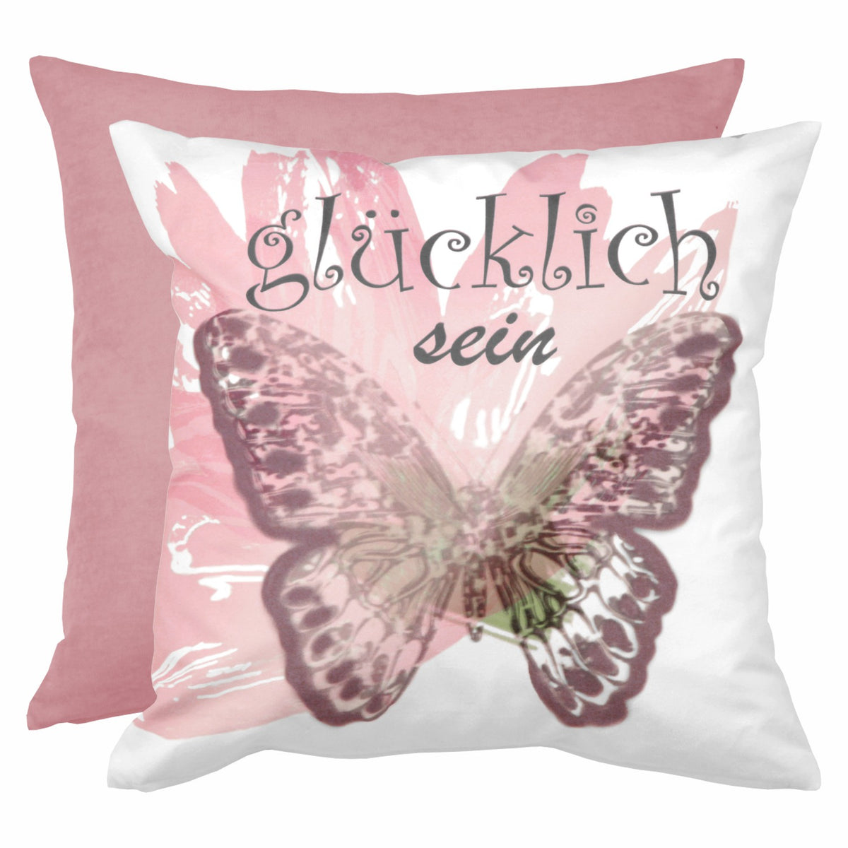 Kissenhüllen Summertime rosa von Albani - Zierkissenhülle mit Schmetterling