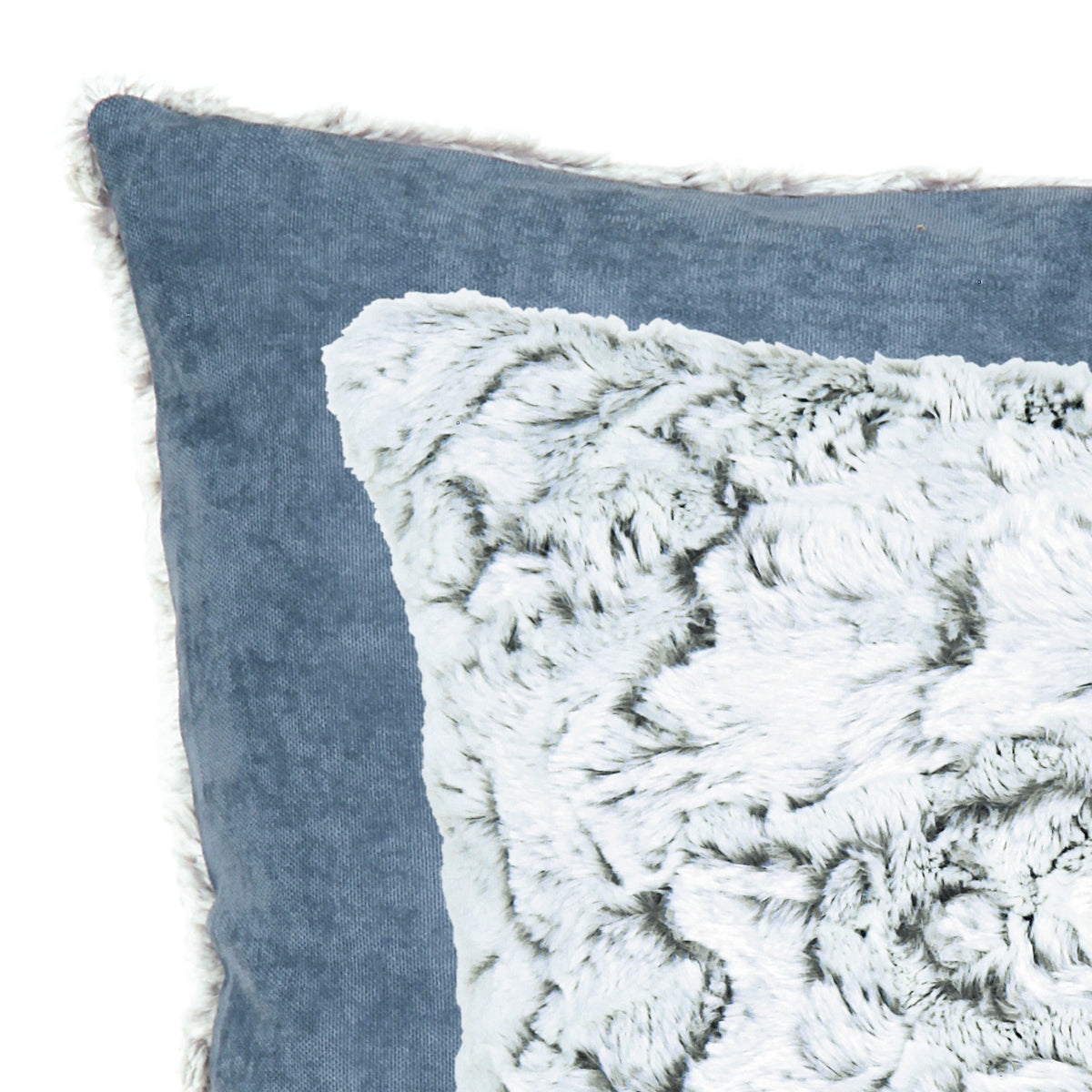 Kissenhülle Alasco grau blau von Albani - Detailansicht - Kunstfell