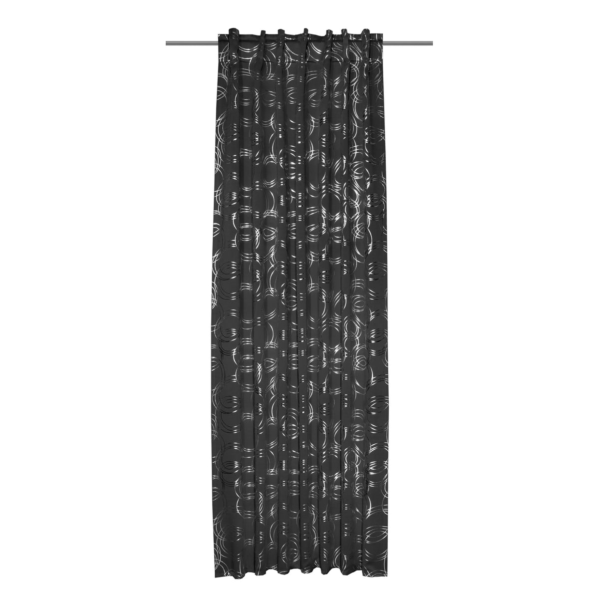 Fertigschal Kreise schwarz von Albani - Vorhang mit verdeckten Schlaufen
