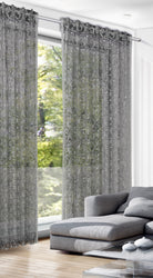 Fertigschal verdeckte Schlaufen grau/natur  245x140 cm - Vorhang von Albani