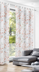 Schlaufenschal "Blätter" orange von Albani- Vorhang mit Schlaufen  und Gardinenband