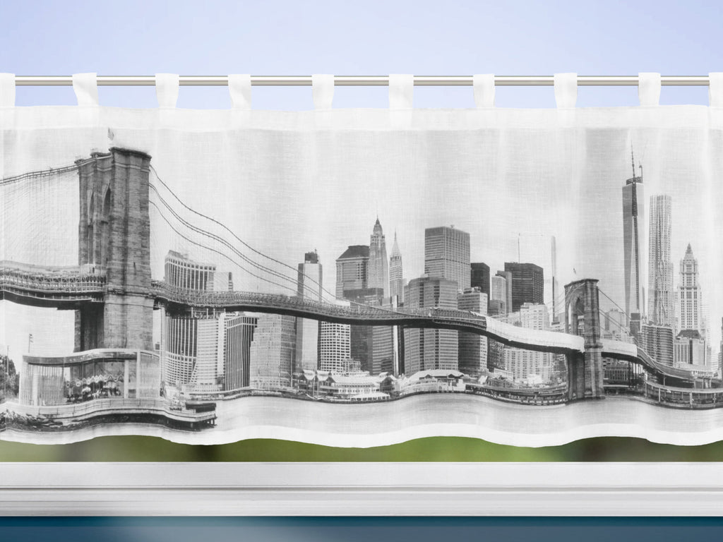 Schlaufenpanneau Skyline von Albani - Scheibengardine mit Digitaldruck