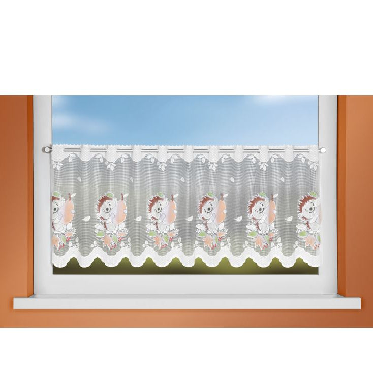 Scheibengardine Igel mit Birne von Albani - Panneau für kleine Fenster