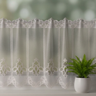 Jacquard Panneau Ornament weiß von Albani - Scheibengardine mit Stangendurchzug