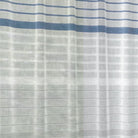 Nahaufnahme Fertigschal "Webstreifen" blau von Albani - Vorhang mit verdeckten Schlaufen