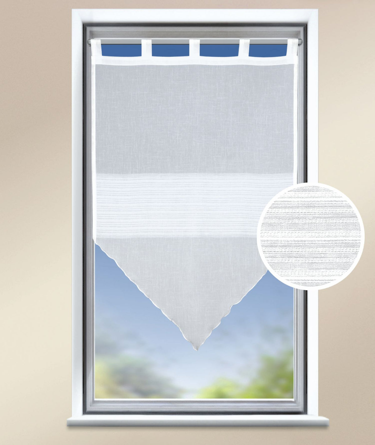 Spitzhänger "Mine" weiß 90x60cm - Scheibengardine mit Schlaufen