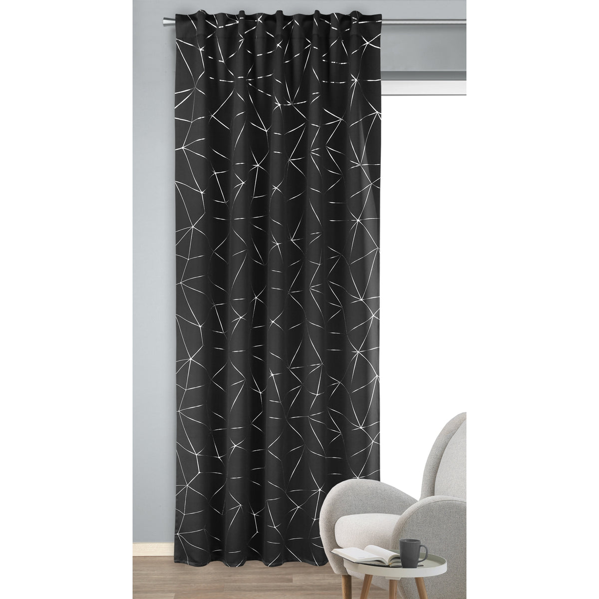 Fertigschal Jorvin schwarz von Albani - DIM OUT Vorhang mit verdeckten Schlaufen