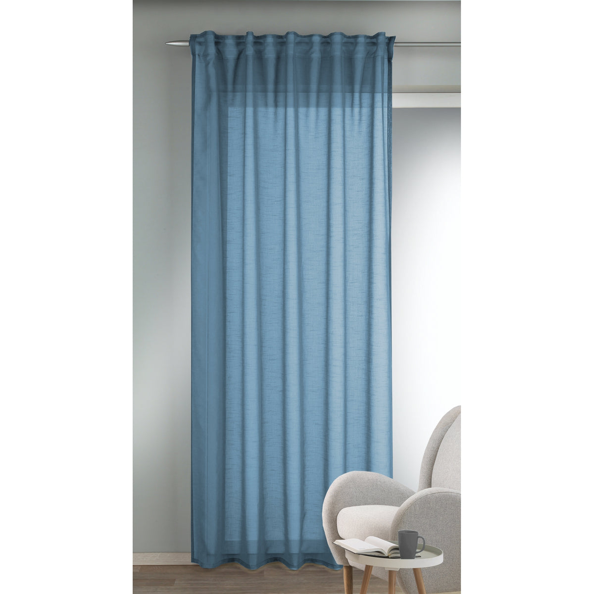 Fertigschal Leo blau von Albani - Vorhang mit verdeckten Schlaufen