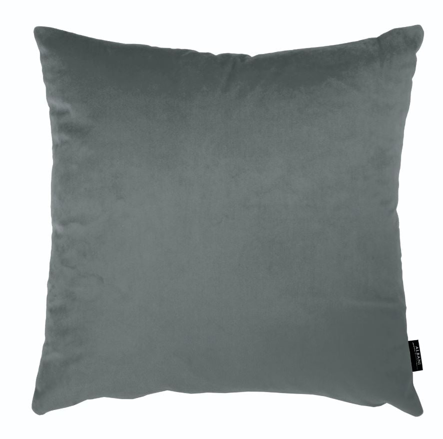 graue Kissenhülle aus Polyester mit Reißverschluss, 45x45 cm