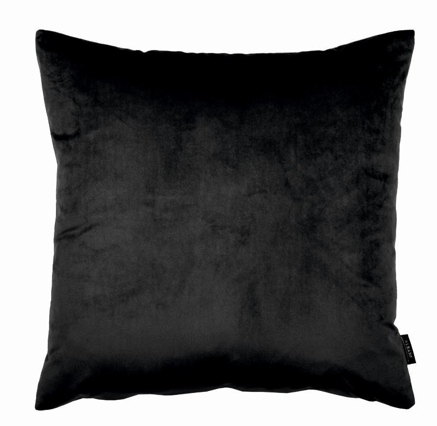 schwarze Kissenhülle aus Polyester mit Reißverschluss, 45x45 cm