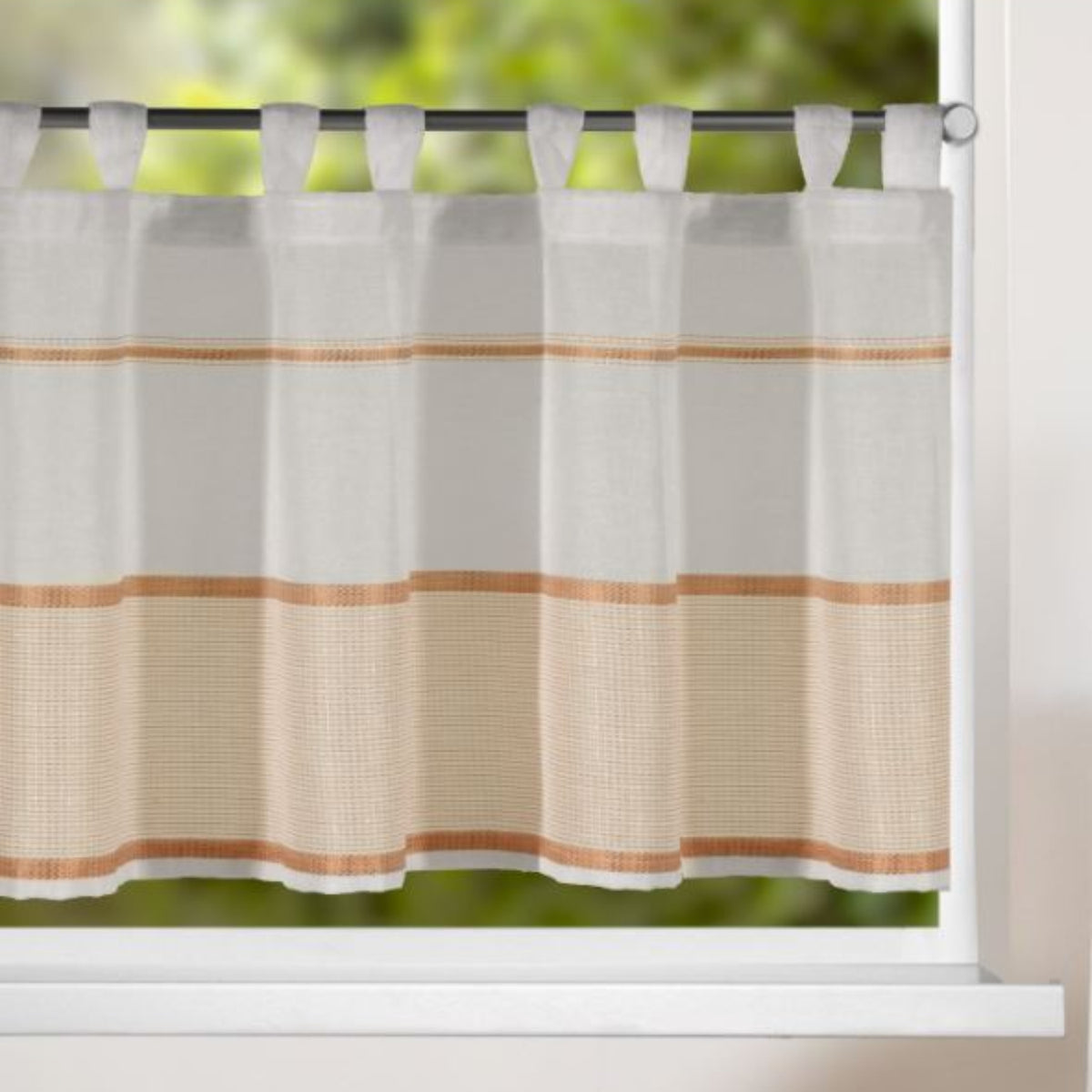 Schlaufenpanneau Elyse orange von Albani - Kurzgardine für kleine Fenster
