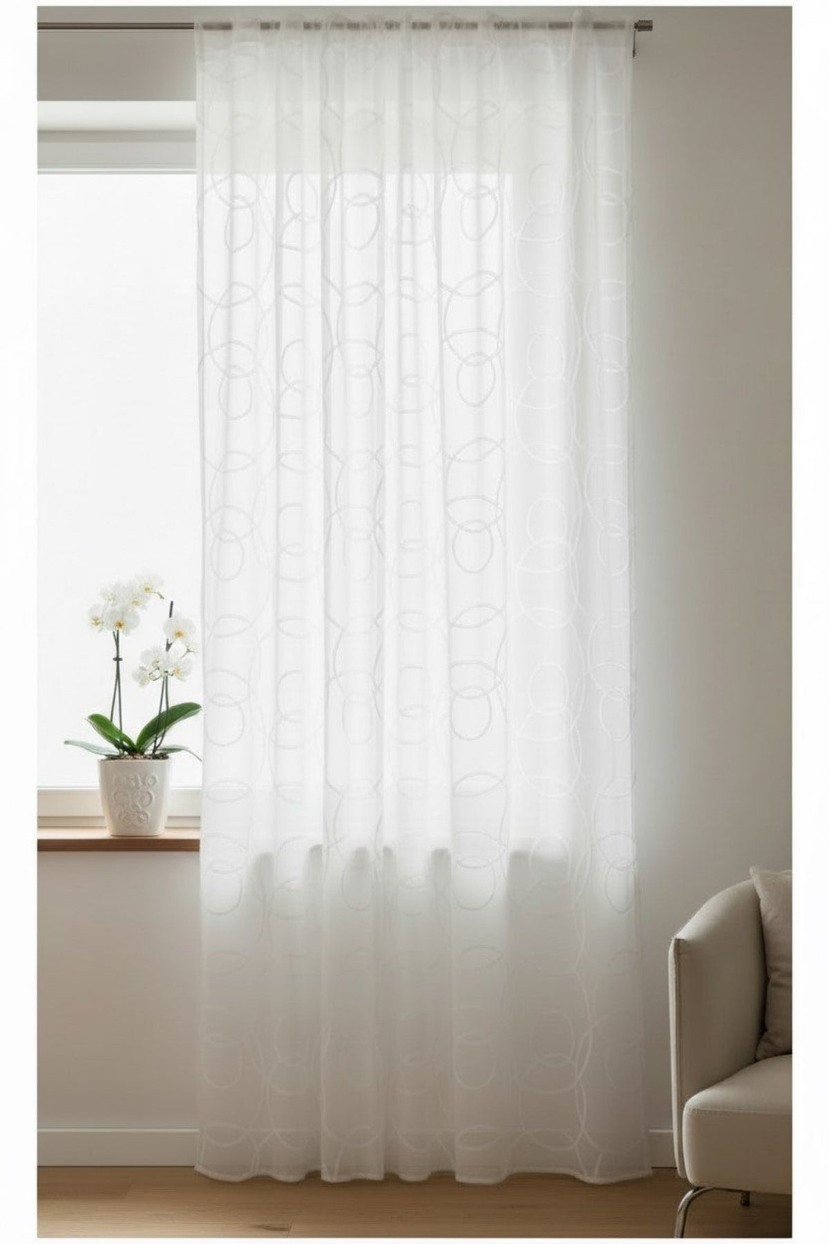 Fertigschal Circle beige von Albani - Dekoschal mit verdeckten Schlaufen