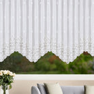 Fertigstore Wellenbogen weiß von Albani - Gardine für Blumenfenster