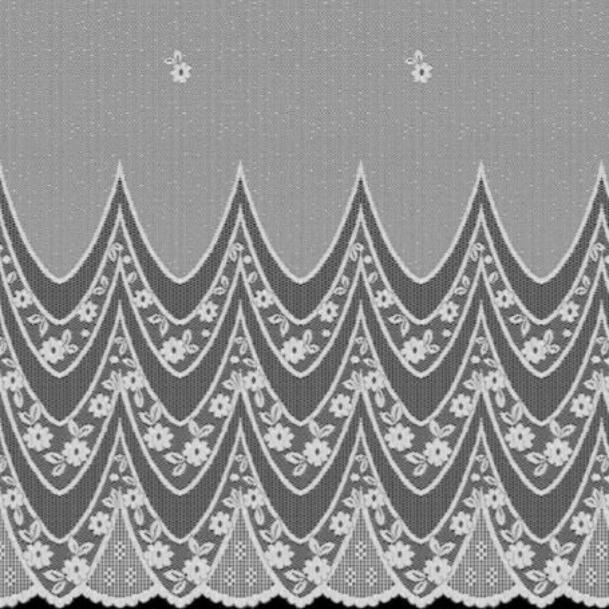 Detailansicht Jacquard Blumenfensterstore weiß - Gardine von Albani