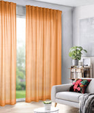 Fertigschal Arianna orange von Albani - Vorhang mit verdeckten Schlaufen und Gardinenband