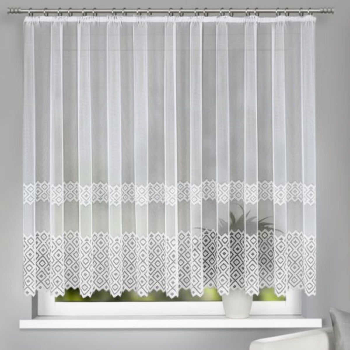 Gardine Ella weiß von Albani - Gardine für Wohnzimmer