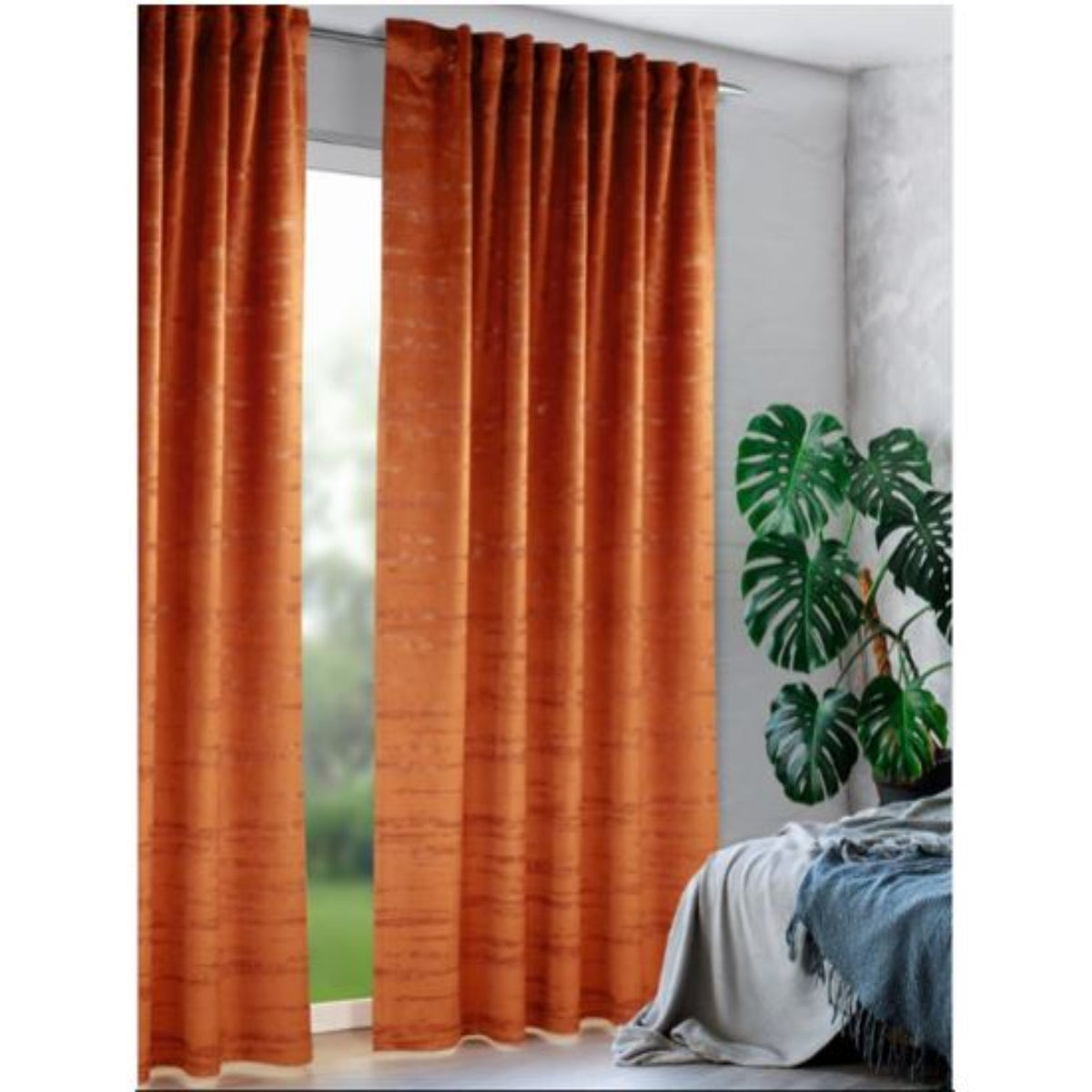 Fertigschal Radiant orange von Albani - Vorhang mit verdeckten Schlaufen