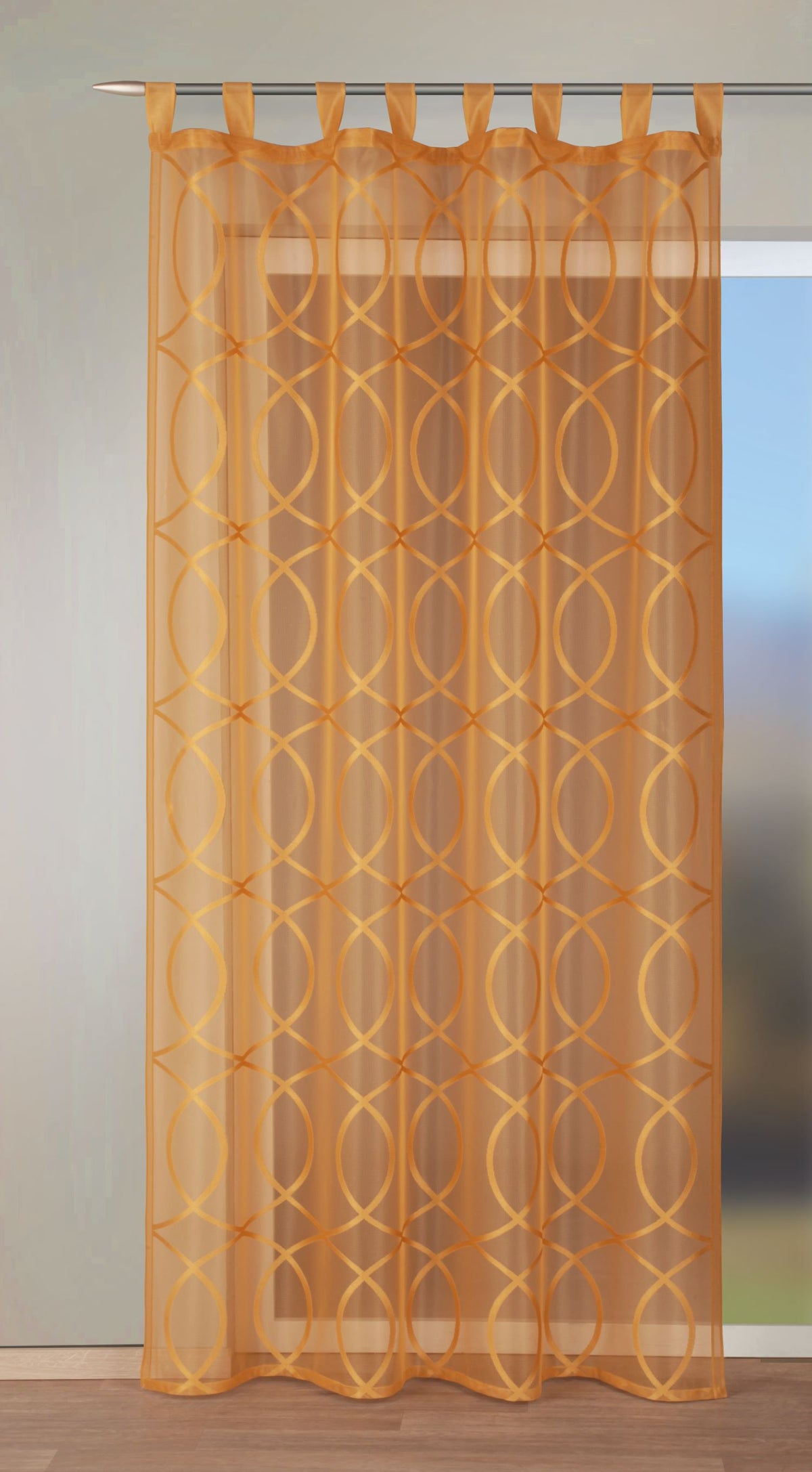Schlaufenschal Rondo orange von Albani - Vorhang mit Schlaufen  und Gardinenband